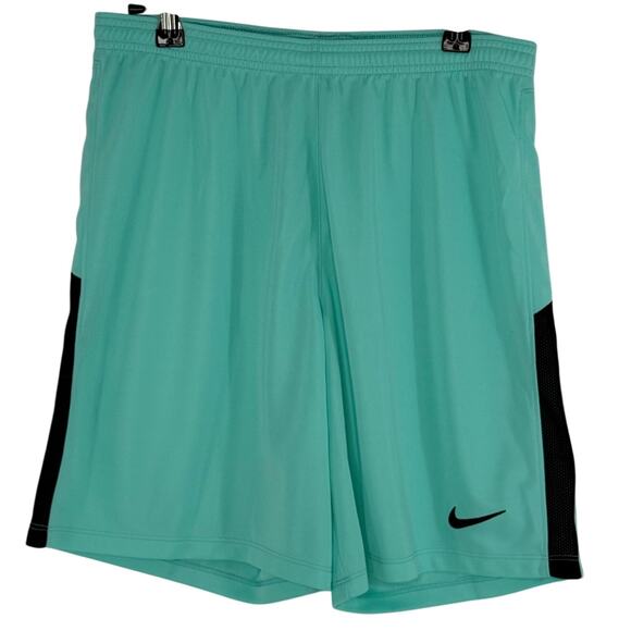 Nike Dri-Fit Slim Fit Shorts Mens Medium Teal Blue Black Athletic Training Gym - Picture 1 of 4